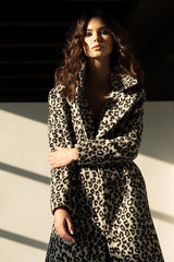 Palton din stofa, leopard