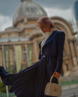 Costum din stofa, bleumarin inchis