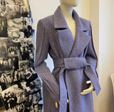 Palton lila din stofa de lana