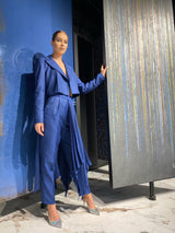 Costum din stofa, bleumarin inchis