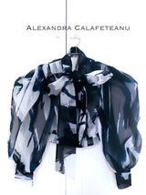 Bluza-camasa cu funda supradimensionata din organza