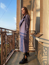 Palton lila din stofa de lana