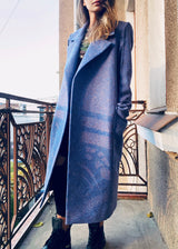 Palton lila din stofa de lana