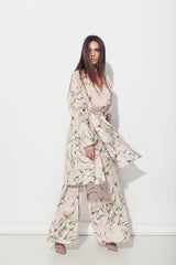 Pantaloni largi cu imprimeu floral