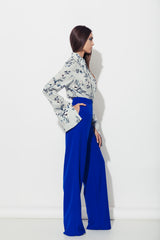 Pantaloni drepti, cu talie inalta, office