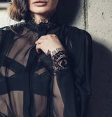 Bluza din voal cu detalii din dantela Chantilly