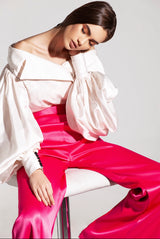 Pantaloni din tafta dubla, evazati