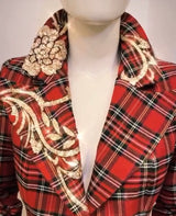 Sacou tartan cu revere