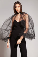 Salopeta cu maneci din tul, detasabile