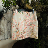 Fusta mini cu imprimeu - flori de cires