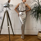 Rochie cu aspect metalizat