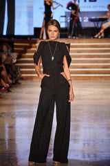 Bluza din stofa subtire cu maneci-guler