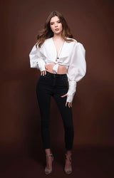 Bluza alba cu mansete late, MLK