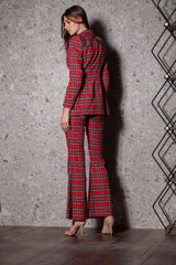 Sacou tartan cu revere