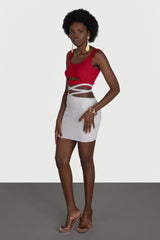 Fusta scurta cu siret in talie