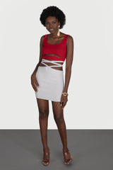 Fusta scurta cu siret in talie