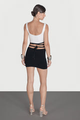 Fusta scurta cu siret in talie