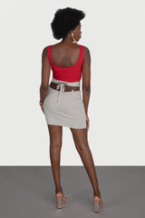 Fusta scurta cu siret in talie