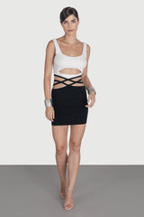 Fusta scurta cu siret in talie