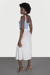 Fusta evazata cu slit si nasturi