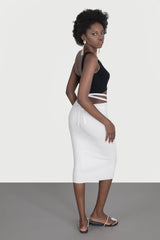 Fusta midi cu siret in talie