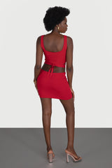 Fusta scurta cu siret in talie