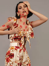 Top cu funde, flori de toamna