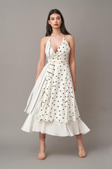 Rochie tip halat cu volane si buline