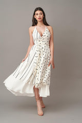 Rochie tip halat cu volane si buline